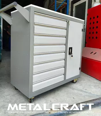 Инструментальная тележка (мобильная) Metalcraft металл 1000x475x980 мм 8 ящ. 2 полки METALCRAFT